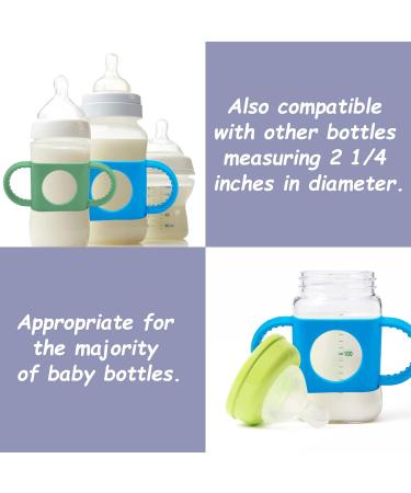 BeautyChen 4 Pack Silicone Baby Bottle Handles for Dr Brown Bottles | Non-Slip Easy Grip | Dishwasher Safe | White Pink Blue Green - Buy Online on GoSupps.com