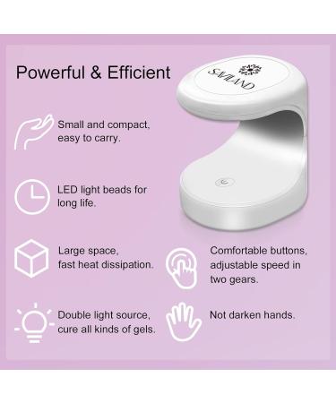 Saviland Mini Nail Lamp - 16W UV LED Nail Dryer for Gel Nail Polish | Portable Nail Art Tool for Home and Professional Use - Buy Online on GoSupps.com