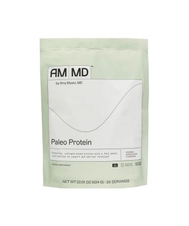Amy Myers MD Paleo Protein Powder - Double Chocolate 20 Servings - Collagen-Based Gut Function Support - Gluten-Free & Non-Dairy Protein Supplement Double Chocolate 1.38 Pound (Pack of 1)