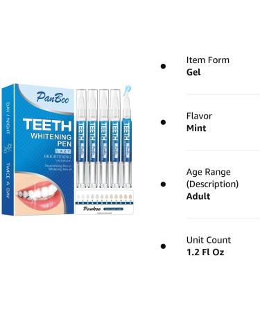 Teeth Whitening Pen 4+1 Set | Up to 6 Shades Whiter in 1-2 Weeks | 70+ Treatments | Desensitizing, Pain-Free & Enamel Safe - Buy Online on GoSupps.com