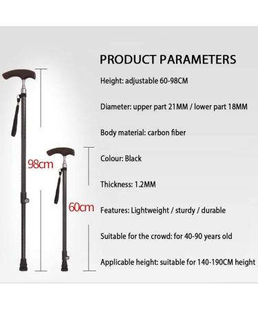 Walking Stick with Box Teleswalking Cane Height Adjustable Ultralight Carbon Fiber Crutches with Wooden T-Handle and Non-Slip Rubber Tip Balancing Mobility Aid for Elderly Elegant - Buy Online on GoSupps.com