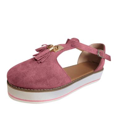 Sandals women plateau- & wedge sandals flat shoes fashion torture comfortable sandals beach sandals women sexy sandals summer shoes outdoor leisure buckle slippers beach sandals 2 pink 40 (6 li 2 roze 40 EU