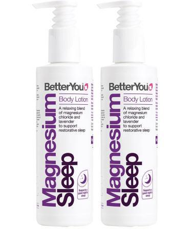 BetterYou Magnesium Sleep Body Lotion - Relaxing Body Lotion - Magnesium Body Cream with Lavender and Chamomile Blend - Sore Muscle Relief - 6.08 oz (Pack of 2) 6.08 Ounce (Pack of 2)