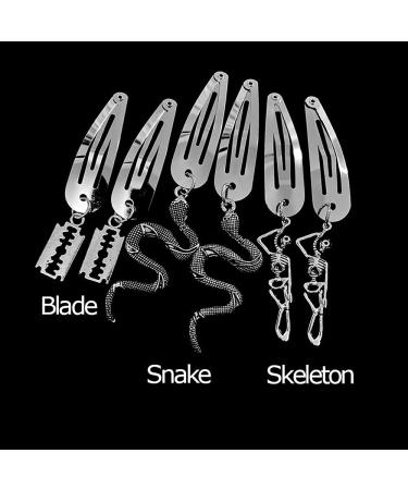 Y2K Snap Clip Set - 8 Pairs Silver Tone Metal Vintage Charms Hip Hop Jewelry Hair Accessories | 90s Style Aesthetic Gifts for Women & Girls - Buy Online on GoSupps.com