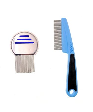 JZK 2 x Metal Flea Comb Lice Comb Dust Comb Pet Grooming Combs for Dogs Cats for Removing Dandruff Flea Stain