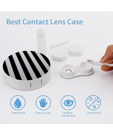 Buy Black and White Striped Contact Lens Case - Portable Travel Storage Box - Buy Online on GoSupps.com