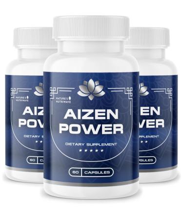 AizenPower Capsules Original Formula Non-GMO Stimulant-Free | Made in The USA | 60 Capsules 3 Month Supply 60 Count (Pack of 3)