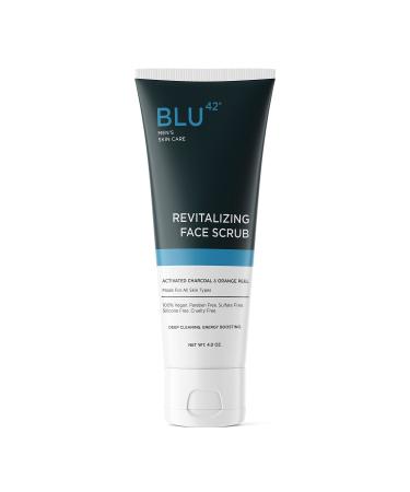 Revitalizing Face Scrub for Men | Daily Exfoliating Face Cleanser | Activated Charcoal & Orange Peel | 4oz