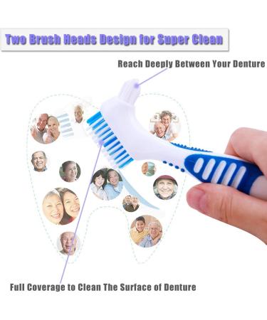 Double Sided Denture Cleaning Brushes - 4 Pcs for Effective Denture Care - Buy Online on GoSupps.com