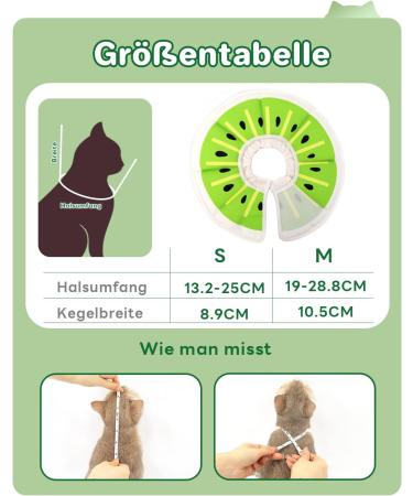 Supet Halskrause Adjustable Cat Collar - Post-Surgery Recovery Cone | Kiwi Color (S: 14-23cm) - Buy Online on GoSupps.com