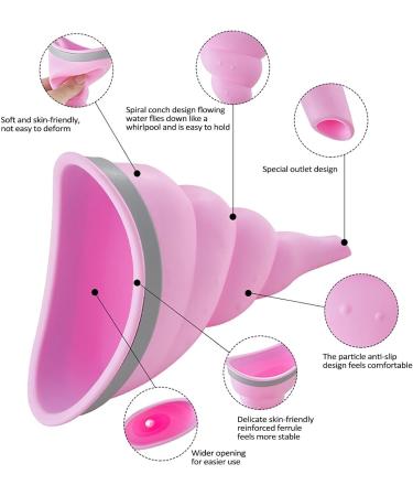 Female Urinal | Conch Type Women Standing Up to Pee Funnel | Portable Urinal for Women Reusable Women Pee Funnel for Outdoor Activities Camping Conch Type + Stability Ring Light Pink - Buy Online on GoSupps.com