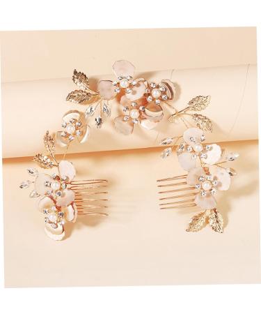 Mikinona Pearl Rhinestone Couple Combs Crystal Hair Comb Headband Floral Hair Comb Hairband Hair Comb Headdress Bridal Headband Comb Wedding Hair Accessory Women Headdress Bridal Headdress - Buy Online on GoSupps.com