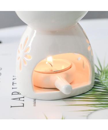 XFly Ceramic Fragrance Lamp & Mini Tealight Holder | Oil Burner for Wax & Essential Oils | Aroma Diffuser with Candli Spoon - Perfect for Home Fragrance - Buy Online on GoSupps.com