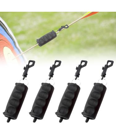 Delamiya 4 pieces of archery arrow puller pebble archery Arrower rubber arrow powder with belt clip for simple arrow pulling and hand protection archery arrows puller target rubber (black)