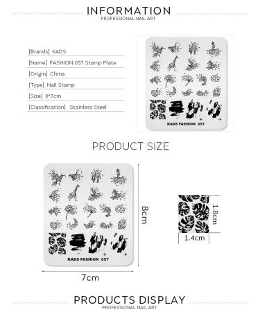 KADS Nail Stencil & Stamping Plate - Fashion Series Nail DIY Tool for Stunning Manicure Decoration (FA057) - Buy Online on GoSupps.com
