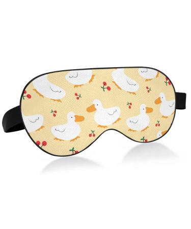 Haskirky Light Blocking Eye Mask Breathable and Adjustable Adult Men and Women Travel on Business Trips Yoga Meditation Light Smooth Comfortable Eye Mask Office Deep Sleep Goodies Cartoon Duck & Ch