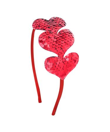 Red Sequin Love Heart Headband - Valentine's Day Hair Accessory for Girls & Women - Buy Online on GoSupps.com