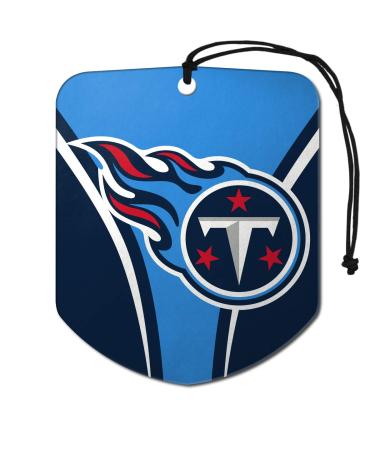 FANMATS 61589 NFL Tennessee Titans Hanging Car Air Freshener, 2 Pack, Black Ice Scent, Odor Eliminator, Shield Design with Team Logo