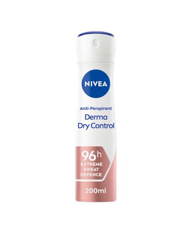 NIVEA Derma Dry Control Antiperspirant 96h Deodorant Spray (200 ML) Women's Deodorant Spray with Extreme Sweat and Odour Defence and Skin Protection
