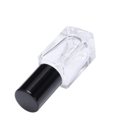 Jiklophg Empty Reusable Refillable Perfume Glass Bottle Square Ball 4 ml with Black Cap