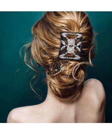 Kytpyi Magic Elastic Beaded Hair Comb Slides - 2 PCS Double Sided Clips for Women & Girls | DIY Hair Styling Accessories for Daily Life - Buy Online on GoSupps.com