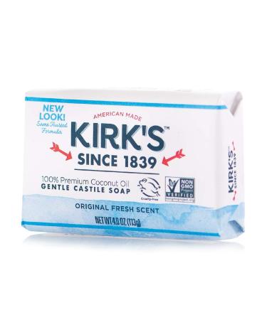 Kirk's Natural Original Castile Soap 4 Ounce (Packaging may Vary) Fresh 4 oz - Buy Online on GoSupps.com
