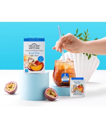 Ahmad Tea Peach & Passion Fruit Cold Brew Black Tea - 20 Teabag Sachets - Buy Online on GoSupps.com