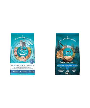 Purina ONE Natural Dry Cat Food - Urinary Tract Health | Grain Free Ocean Whitefish Dry Cat Food + Dry Cat Food 1.45 kg