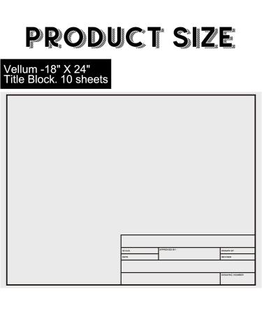 10 Sheets Architectural Vellum Paper 18 x 24 Inches Translucent White Vellum Sheets Drafting Paper Rag Vellum with Border and Title Block - Buy Online on GoSupps.com