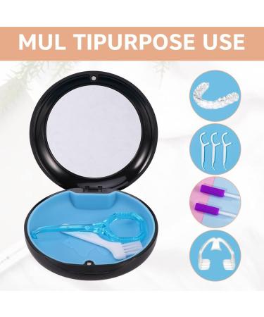 PXRJE Retainer Case with Mirror and Magnetic Closure - Orthodontic Denture Box with Aligner Remover Hook and Brush (Black) - Buy Online on GoSupps.com