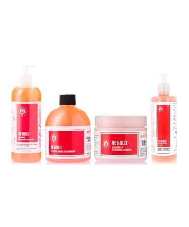 Restorative Capilar Set for damaged/mistreated hair caused by coloring  chemical processes/use of irons and dryers. BE BOLD COLLECTION Complete Regimen hair care