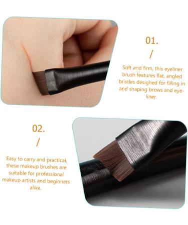Healeved 9 Sets Women Eyeliner Brush Wood Makeup Tool Multi Function Eyebrow Brush Black - Buy Online on GoSupps.com