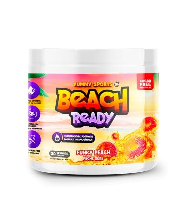 Yummy Sports Beach Ready Fat Burner Supplement - Stimulant Free Pre Workout Powder For Men & Women - Promote Weight Loss Improves Metabolism - 180g 30 Serving - Funky Peach