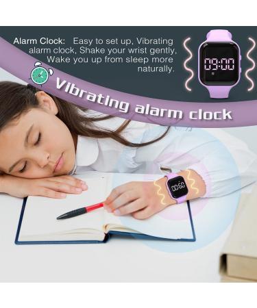 Kids Led Pedometer Watch   Digital Steps Tracker   Non-Bluetooth  Vibrating Alarm Clock  Stopwatch  Great Gift for Children Teens Girls Boys Square- White - Buy Online on GoSupps.com