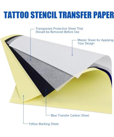 Liumate Tattoo Transfer Paper - 100 Sheets, 4 Layers, A4 Size Thermal Stencil Paper for DIY Tattooing - Buy Online on GoSupps.com