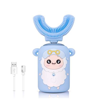 Lanbeibei Discount Promotion-Kids Toothbrush Electric U Shaped Brush Kids Special for Toddler or Children Aged 3-10 (Blue)