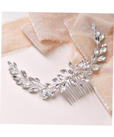 DOITOOL Crystal Hair Comb Bridal Wedding Headpiece Leaf Hair Pin Rhinestone Headpiece Jewelry Hair Comb Rhinestone Hair Clip Rhinestone Barrettes Tiara Bride Manual Hair Piece - Buy Online on GoSupps.com