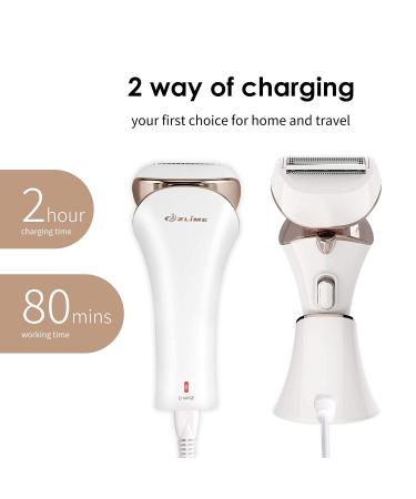 Zlime Electric Women's Shaver - IPX7 Waterproof Razor for Underarms, Legs, Arms, Bikini - Wet & Dry Use, USB Charging - Gold - Buy Online on GoSupps.com