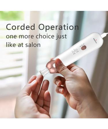 Professional Electric Manicure Pedicure Kit - Cordless Nail Drill Machine with 5 Speeds for Nail Care - White - Buy Online on GoSupps.com