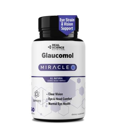 Real Science Glaucomol Miracle - Natural Eye Vitamins & Eye Supplements for Optic Nerve & Ocular Circulation Support with Vitamins C D & B12 for Vision Clarity & Eye Comfort Made in USA 60 Caps