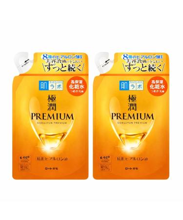 sidefield HADA RABO Gokujyun Hyaluronic Acid Lotion Refill 170ml / 5.7 fl oz (Pack of 2) Japanese Hydrating Facial Toner Moisturizer Refill Pack for Deep Moisture Dry & Sensitive Skin