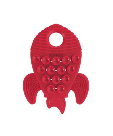 POPPIES Red The Rocket BPA-Free Silicone Suction Cup Teether  Sensory  Bath Toy