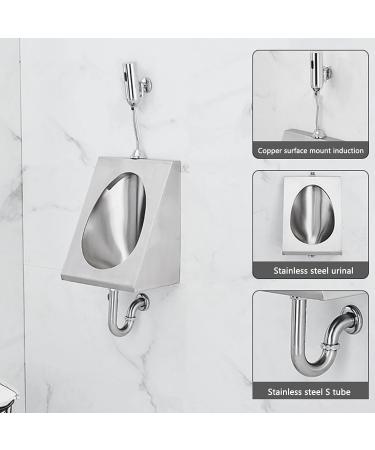 304 Stainless Steel urinals Induction Wall-Mounted Drainage Public Toilet urinals Square Wall-Mounted Men's urinals Bathroom Accessories for Homes Hotels Schools - Buy Online on GoSupps.com