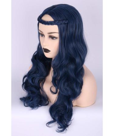 Topcosplay Blue Curly Wig for Girls | Kids Halloween Costume Accessory with Braid - Buy Online on GoSupps.com