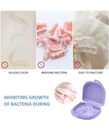 Prosthetic Travel Case - 2PCs Denture Box & Retainer Storage | Purple & White Braces Container - Buy Online on GoSupps.com