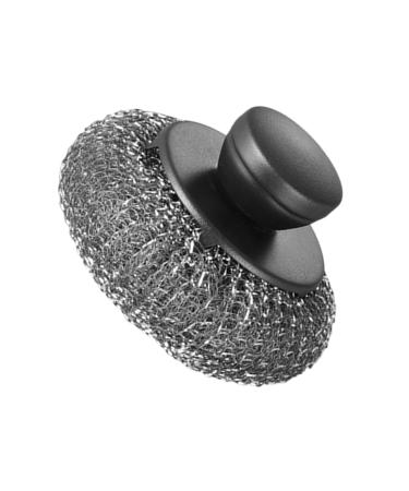 Stainless Steel Scrubber - Stainless Steel Scrubber Dish Brush Portable Metal Scrubber Pot Scrubbers for Iron Pots Barbecue Grills Black