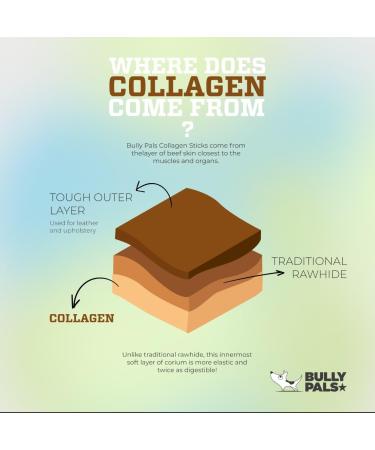 BULLY PALS - 12 inch Beef Collagen Sticks - Dog Dental Chew - 5 Pack - Odour Free Rawhide Free Long Lasting Alternative to Bully Sticks All Natural Protein Rich 1 count (Pack of 5) - Buy Online on GoSupps.com