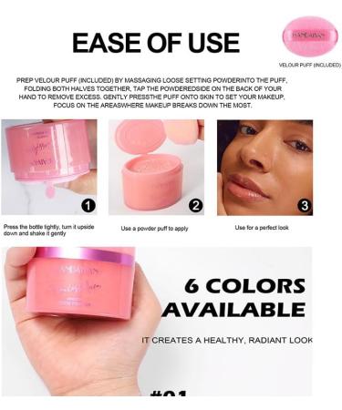 Free Face Powder Pink Translucent Fixing Powder Mattifying Fixing Powder Oil Control & Long Lasting Loose Powder Absorbs Sebum Fades Blemishes - Buy Online on GoSupps.com