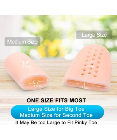 Bukihome Silicone Toe Protectors - 12 PCS Toe Caps for Corns, Blisters, Ingrown Toenails - Pain Relief Sleeves (4 Large + 8 Medium) Pink - Buy Online on GoSupps.com