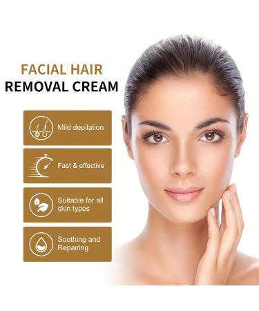 Facial Depilatory Cream | Coconut Hair Remover for Women | Gentle & Non-Irritating Upper Lip & Chin Hair Removal | 1.75 fl. oz - Sensitive Skin Formula - Buy Online on GoSupps.com